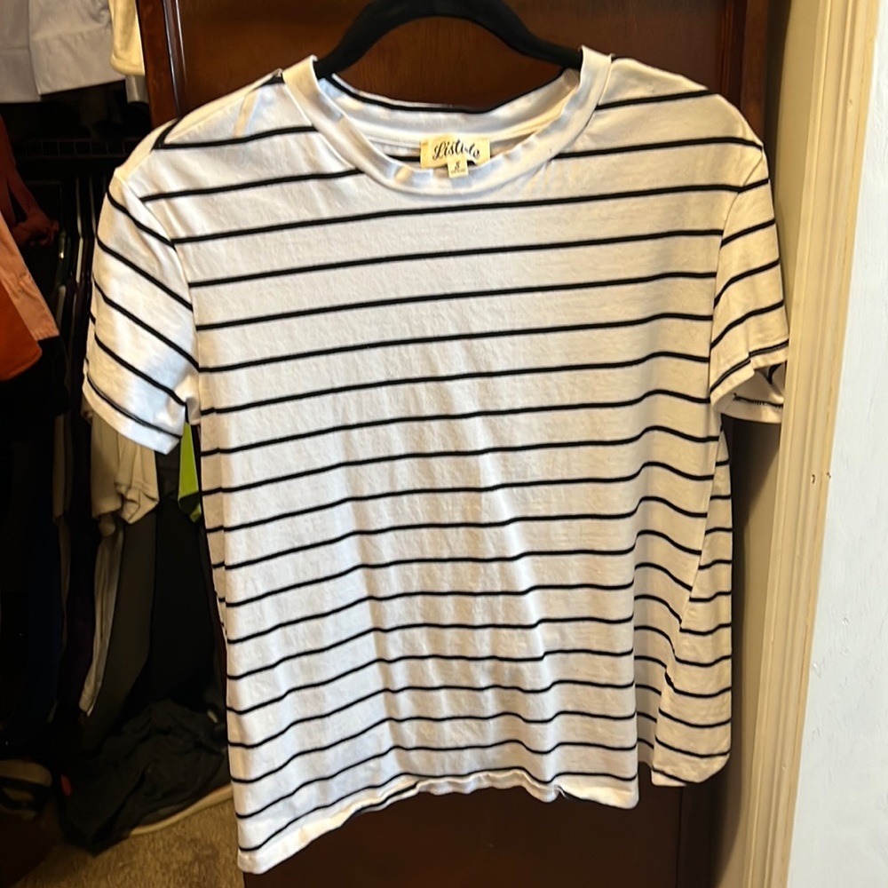 Open back striped tee